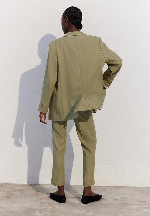 H&M - Linen-blend blazer - khaki green