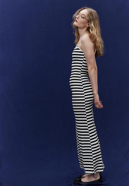 H&M - Ribbed maxi dress - cream striped