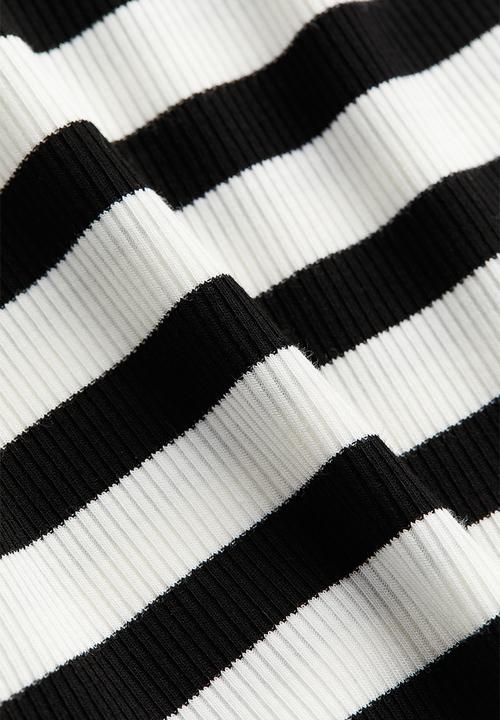 H&M - Ribbed maxi dress - cream striped