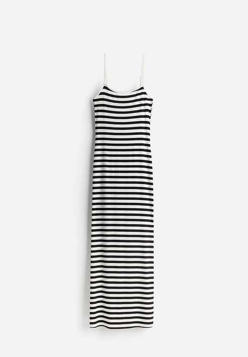 H&M - Ribbed maxi dress - cream striped