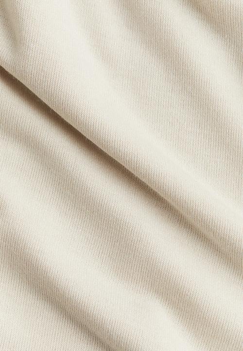 H&M - Twist-detail one-shoulder top - light beige