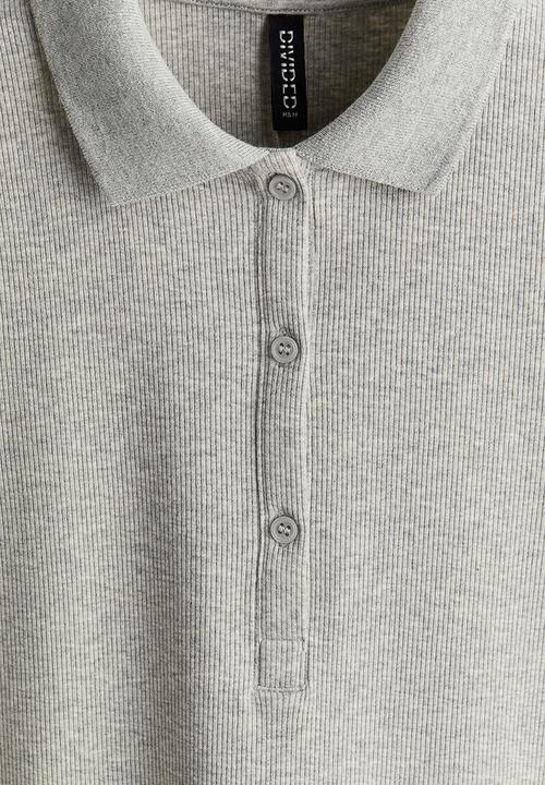 H&M - Collared ribbed dress - grey marl 