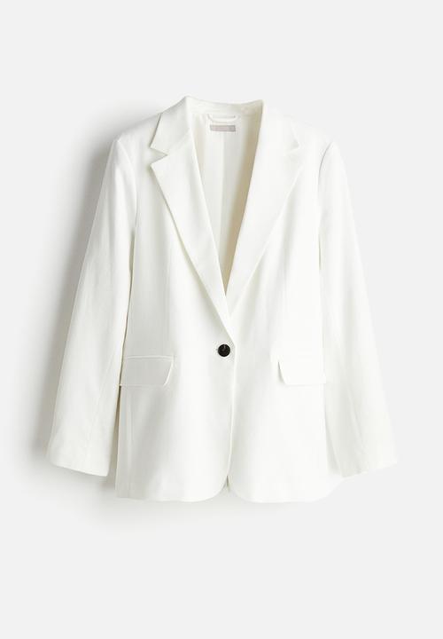 H&M - Linen-blend blazer - white
