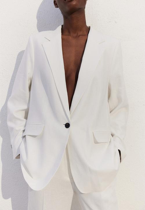 H&M - Linen-blend blazer - white