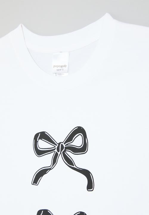 Pop Candy - Bow print tee - white