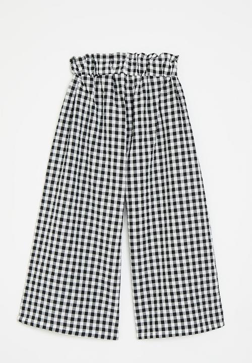 Pop Candy - Gingham pants-black & white