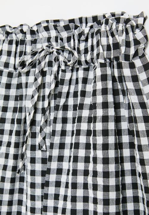 Pop Candy - Gingham pants-black & white