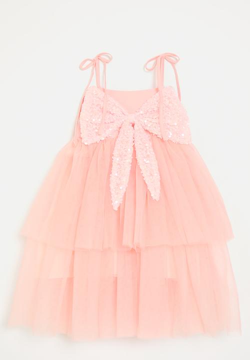 Pop Candy - Sequined bow décor dress - pink