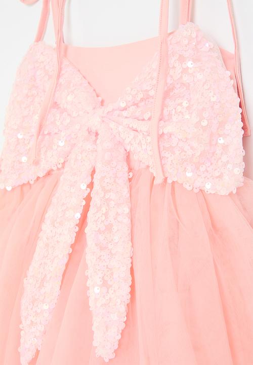 Pop Candy - Sequined bow décor dress - pink