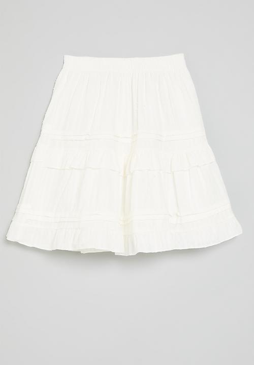 Pop Candy - Tiered skirt - white
