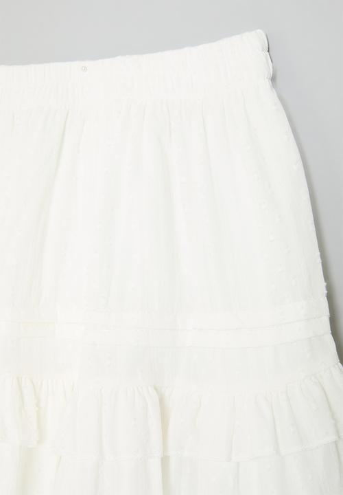 Pop Candy - Tiered skirt - white