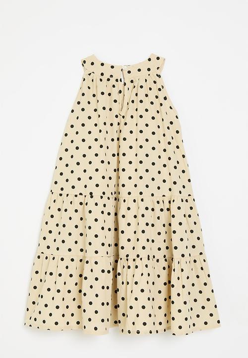 Pop Candy - Polka dot dress-ecru & black