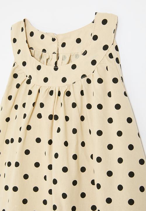 Pop Candy - Polka dot dress-ecru & black