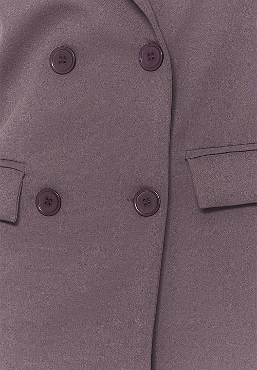 Trendyol - Regular lined double breasted blazer with closure - purple