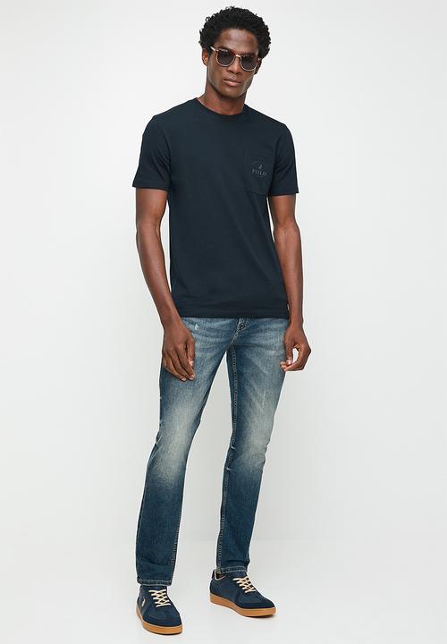 POLO - Jerry Hd Printed Pocket Ss Tee - Navy