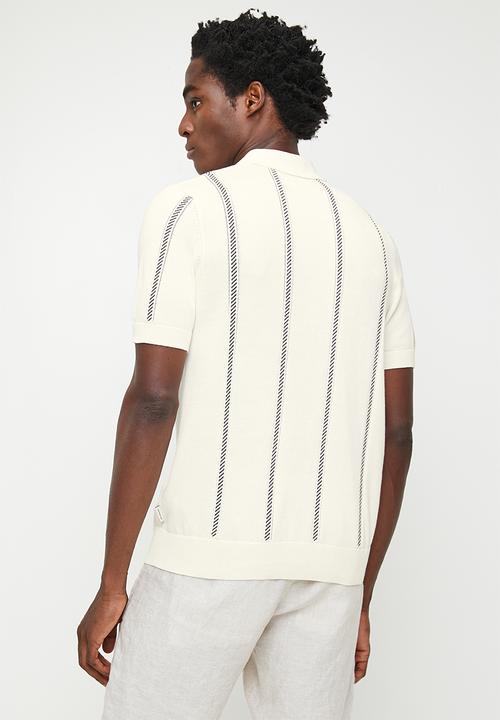 Ben Sherman - Vertical stripe Polo - Ivory
