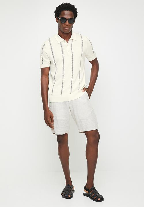 Ben Sherman - Vertical stripe Polo - Ivory