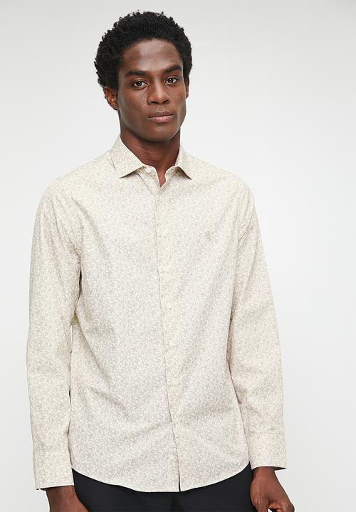 Pringle of Scotland - Bennett long sleeve tailored shirt - brown