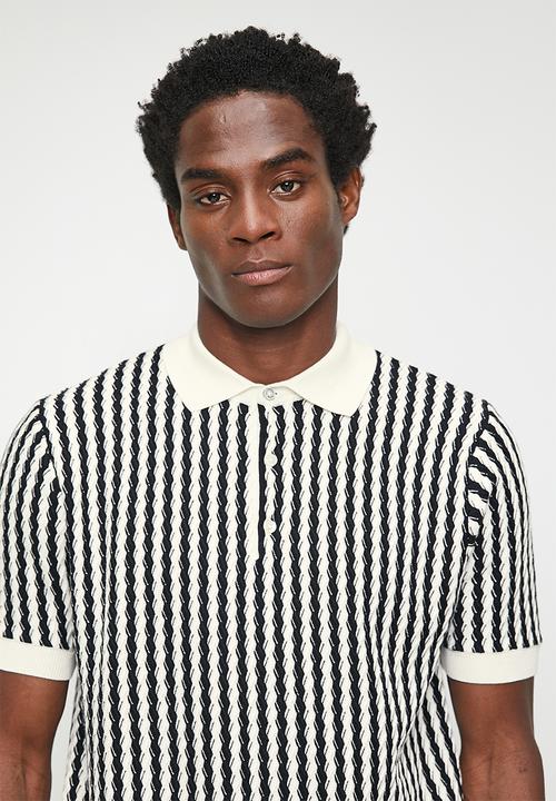 Ben Sherman - All Over Diamond Textured Polo - Ivory