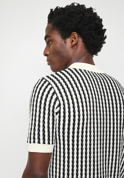 Ben Sherman - All Over Diamond Textured Polo - Ivory
