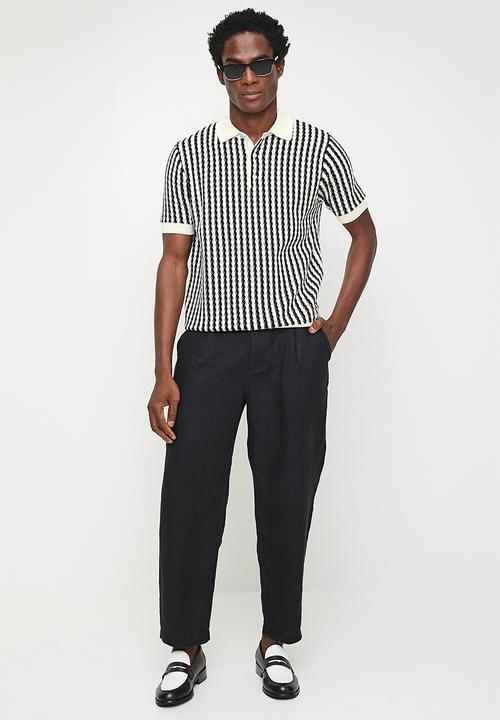 Ben Sherman - All Over Diamond Textured Polo - Ivory