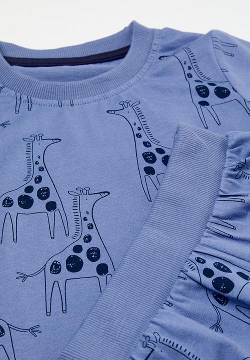 Pop Candy - Printed tee & short set - blue