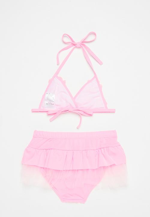 Pop Candy - Floral décor bikini set - pink