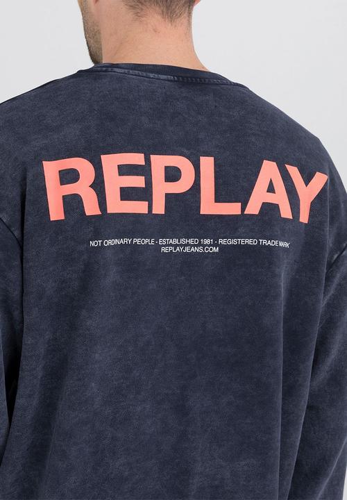 Replay - Felpa Relaxed - Blue Denim