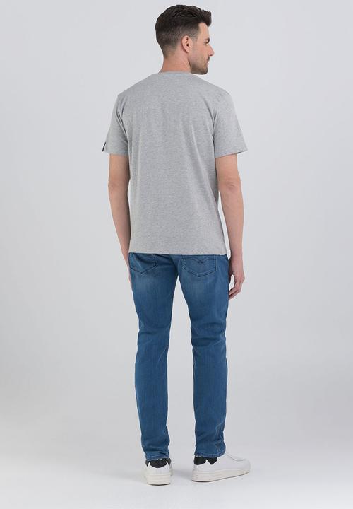 Replay - T-Shirt Regular - Light Grey Melange...