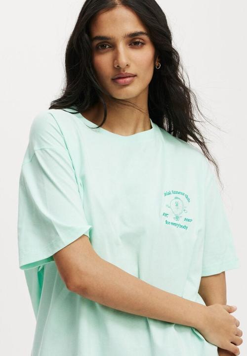 Cotton On - Active graphic tshirt - ice green/ social club