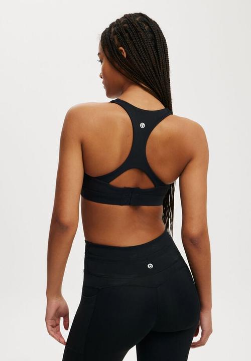 Cotton On - Ultimate high impact racer back crop - black