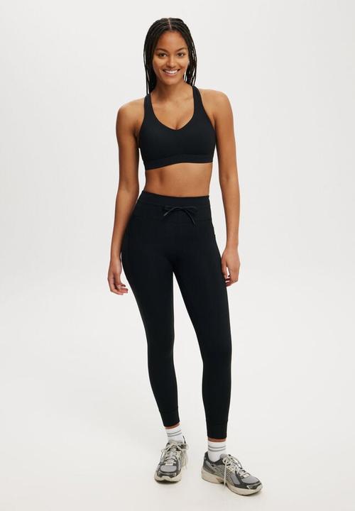 Cotton On - Ultimate high impact racer back crop - black