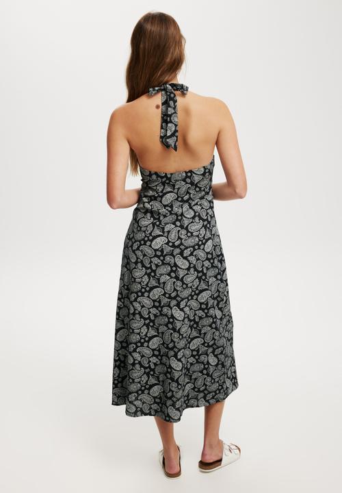 Cotton On - Haven Halter Midi Dress - Phoebe Paisley Black