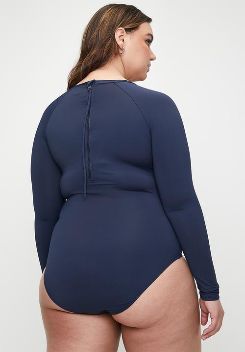Cotton On - Plus Long Sleeve One Piece Full - Midnight