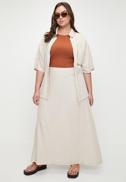 Cotton On - Plus Haven Maxi A-Line Skirt - Neutral