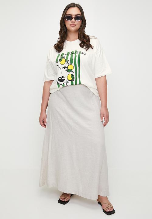 Superbalist - Yellow face tee plus - ecru