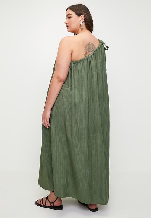Superbalist - Laundred Linen Asym Trapeze Maxi Dress - Green