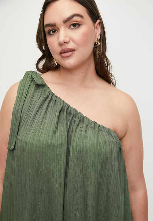 Superbalist - Laundred Linen Asym Trapeze Maxi Dress - Green