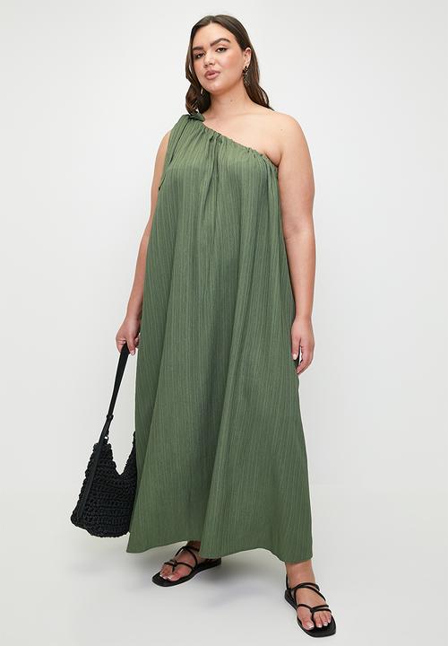 Superbalist - Laundred Linen Asym Trapeze Maxi Dress - Green