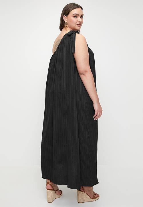 Superbalist - Laundred Linen Asym Trapeze Maxi Dress - Black