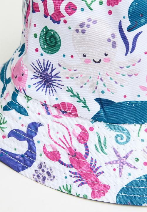 Pop Candy - Printed bucket hat - blue & white