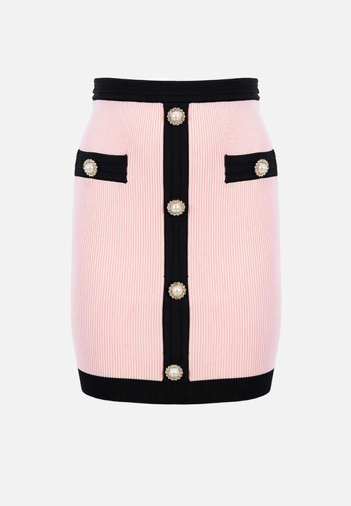 SISSY BOY - Francina: Knitted Skirt With Button Details - Light Pink