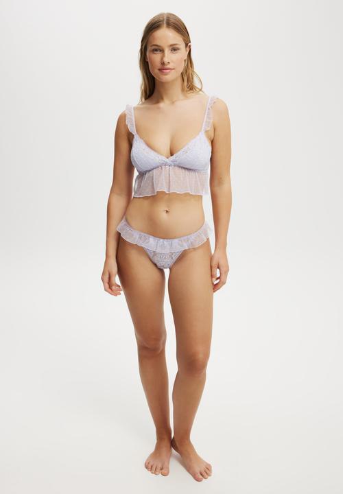 Cotton On - Holly Lace Longline Bralette - Washed Thistle