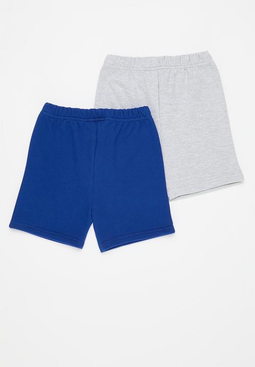 Pop Candy - 2 Pack shorts - grey & royal blue