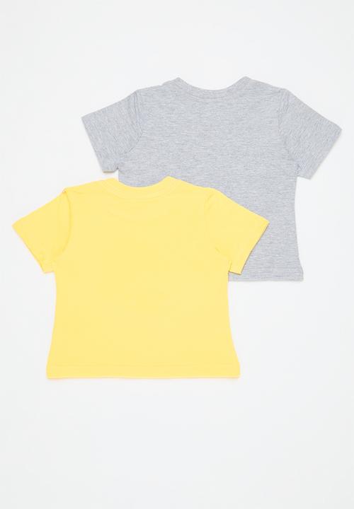 Pop Candy - 2 Pack tee - grey & yellow