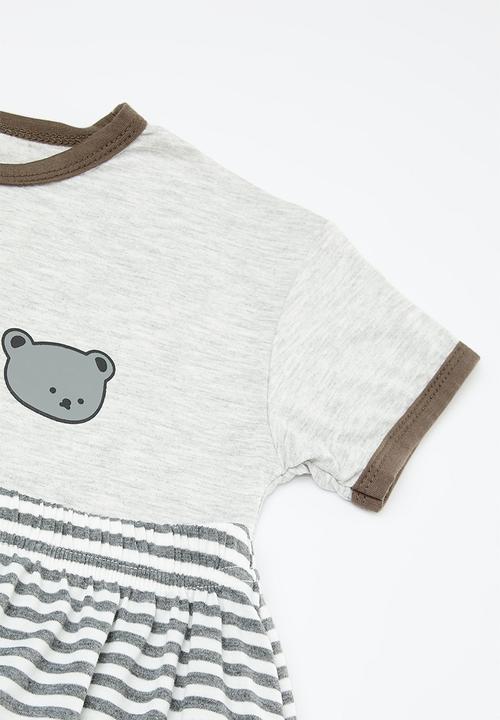 Pop Candy - Striped pants & tee set - grey