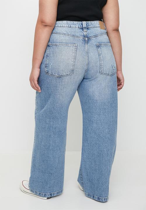 Cotton On - Plus Super Baggy Jean - Breeze Blue Worn