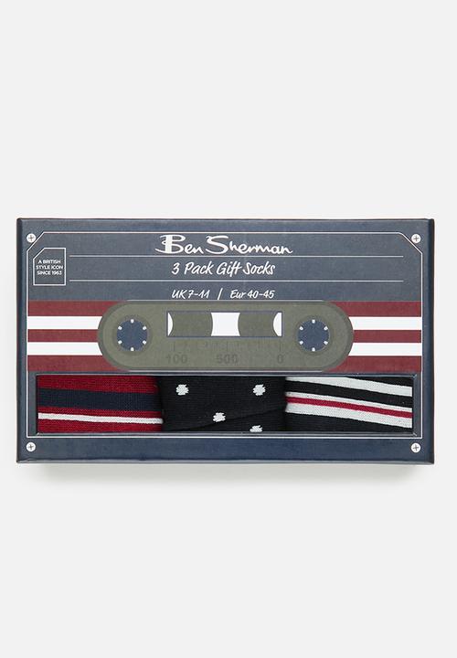 Ben Sherman - Bs Gift Socks Dapperling 3 Pack - Navy & Red