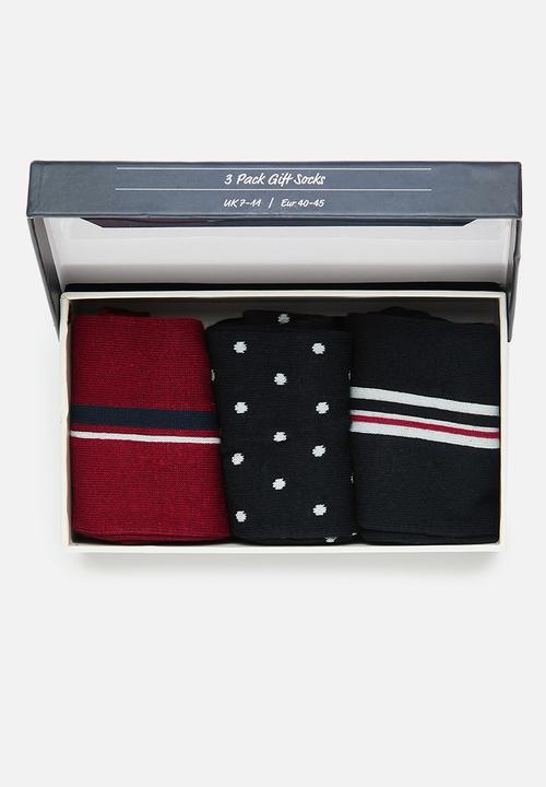 Ben Sherman - Bs Gift Socks Dapperling 3 Pack - Navy & Red