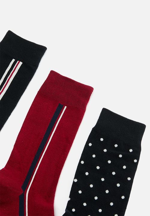 Ben Sherman - Bs Gift Socks Dapperling 3 Pack - Navy & Red